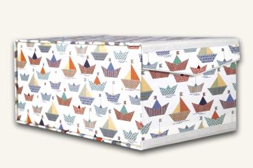 Box for photos, decorative paper origami boats